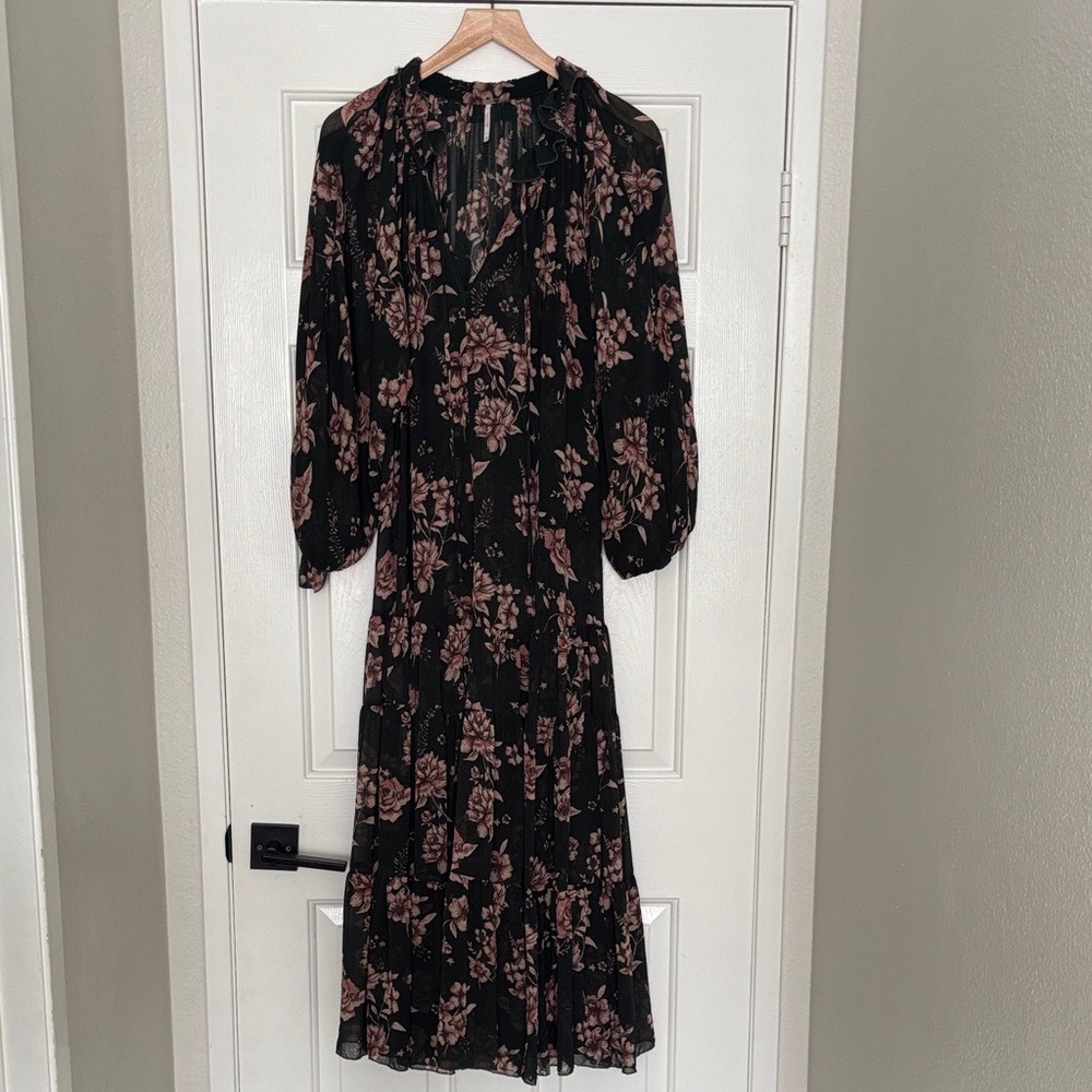 Free People Feeling Groovy Black Maxi Dress - see description